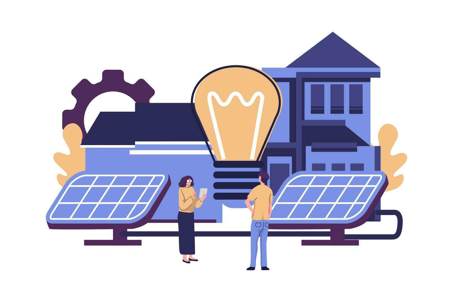 renovável energia alternativa, solar sistema energia plano estilo ilustração vetor Projeto