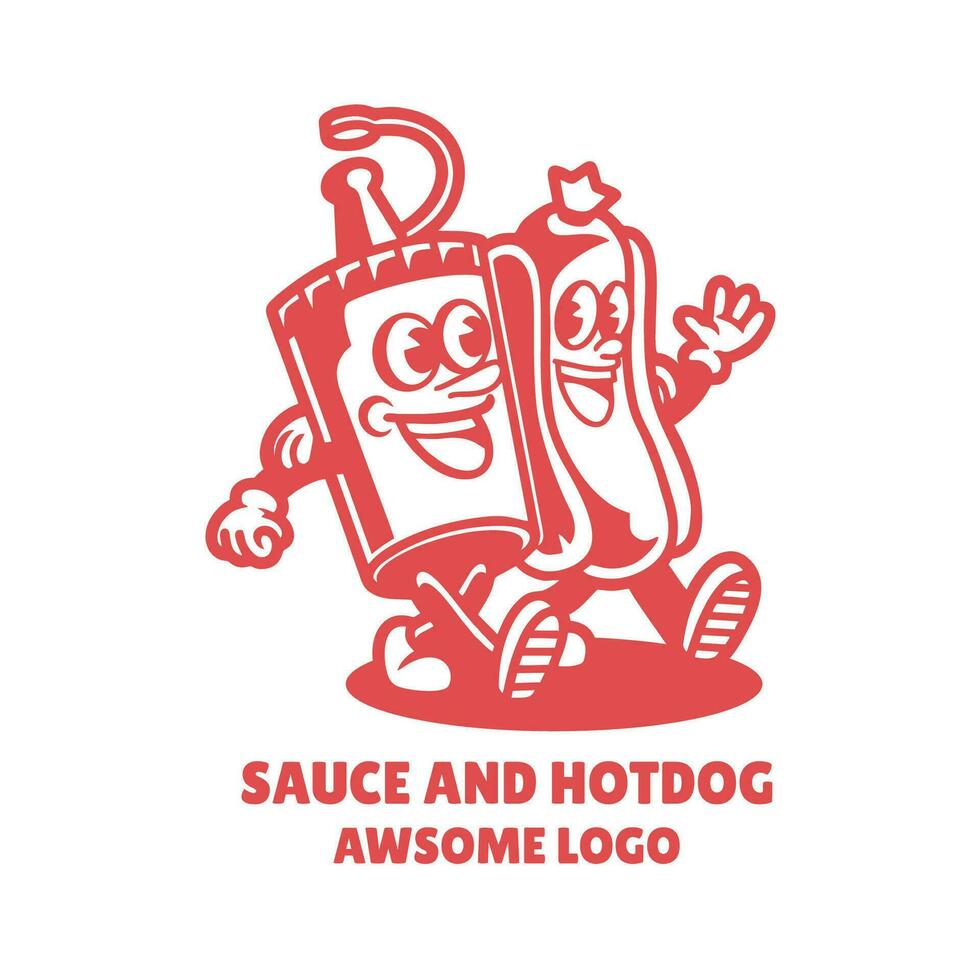 ilustração vetor gráfico do molho e cachorro-quente, Boa para logotipo Projeto