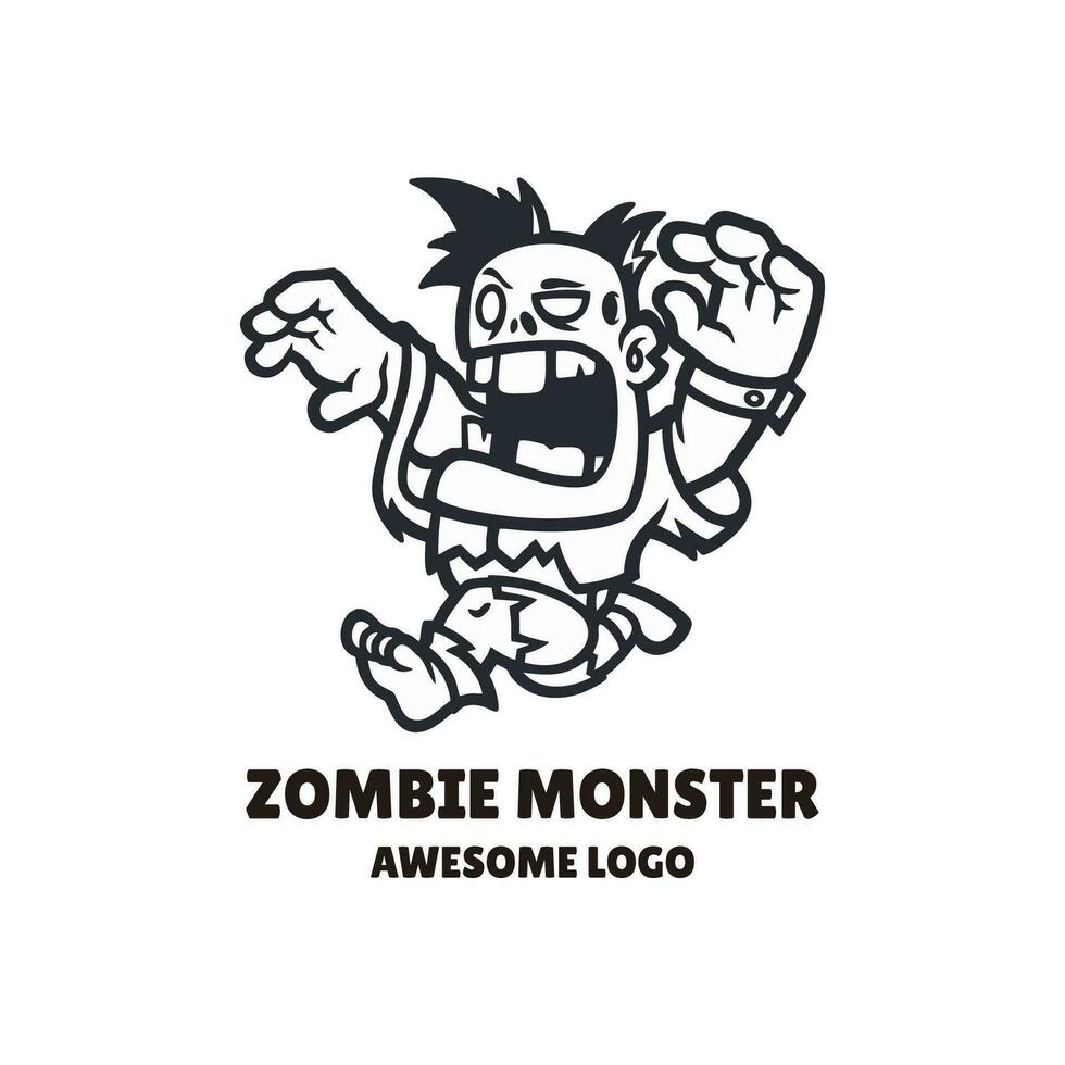 zumbi monstro logotipo vetor