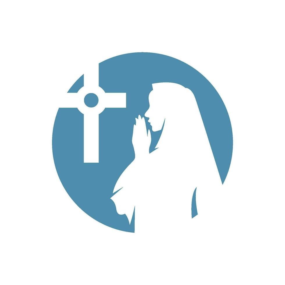 freira ícone logotipo Projeto vetor