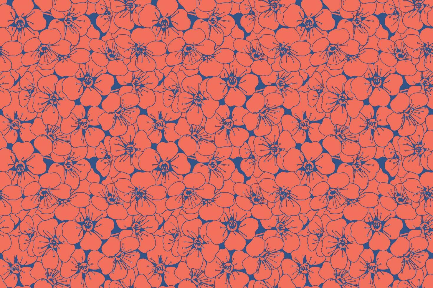 de fundo vector sem costura padrão floral. folhagem e design de papel de parede de flores da natureza.