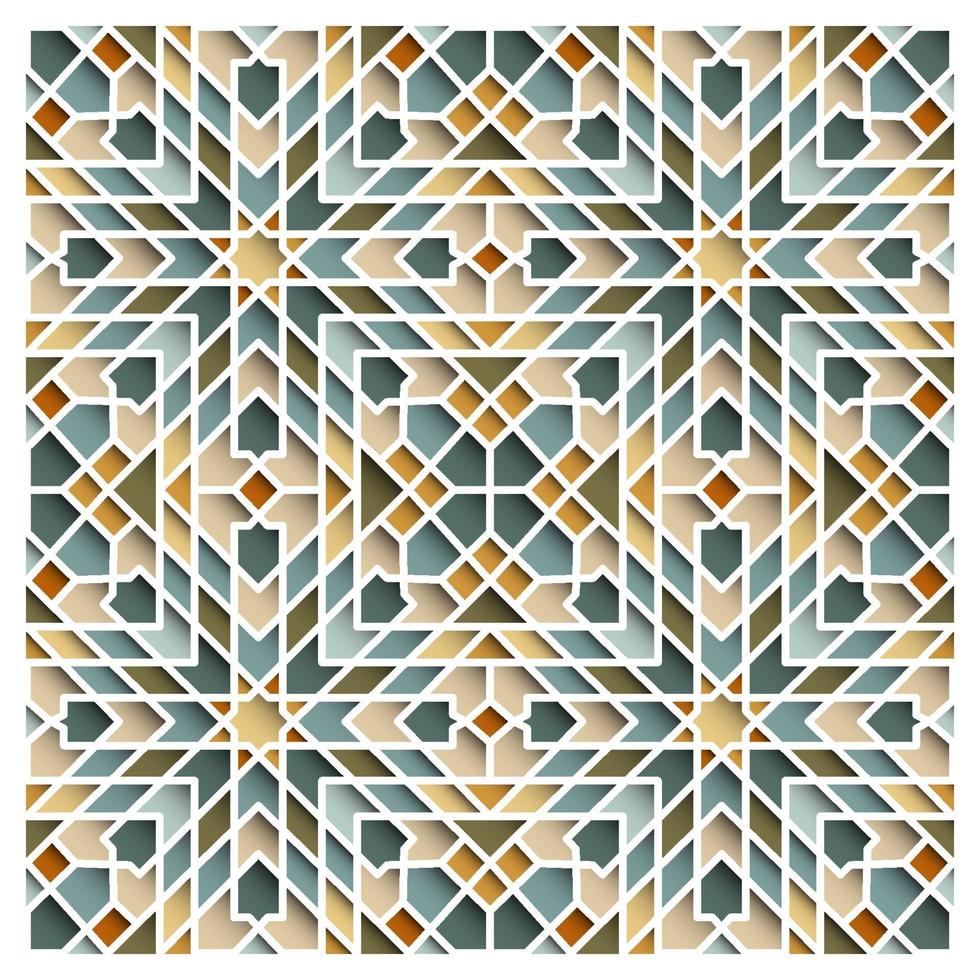 desenho vetorial de padrão floral islâmico geométrico vetor