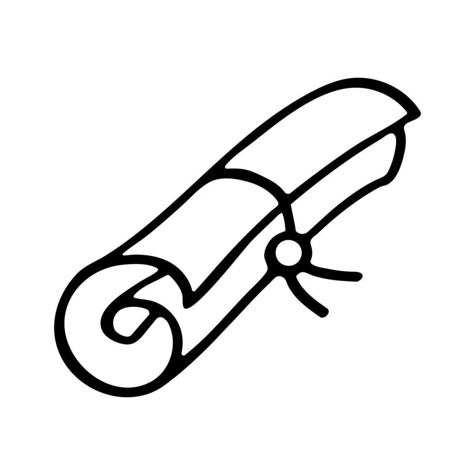 ícone de vetor de diploma de mão desenhada. esboço esboço do doodle