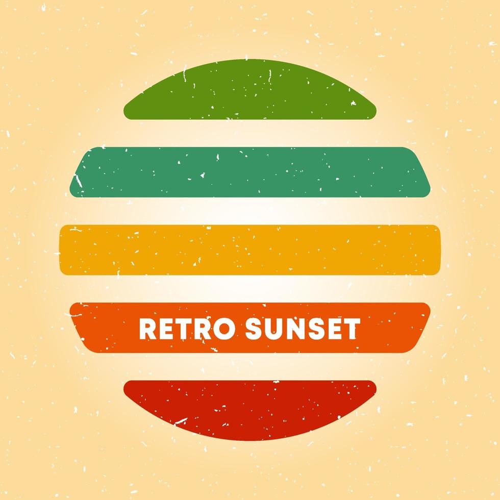 poster retro do sol com textura grunge vintage. ilustração vetorial. vetor