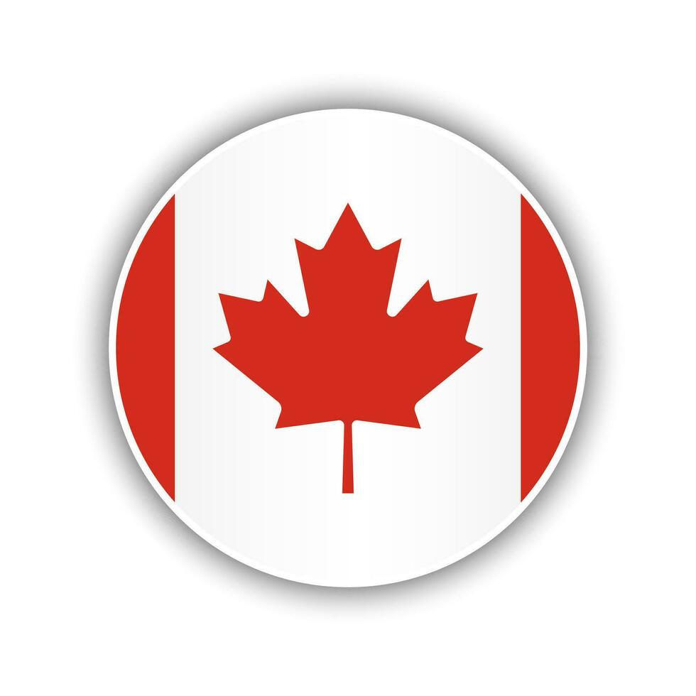 abstrato círculo Canadá bandeira ícone vetor