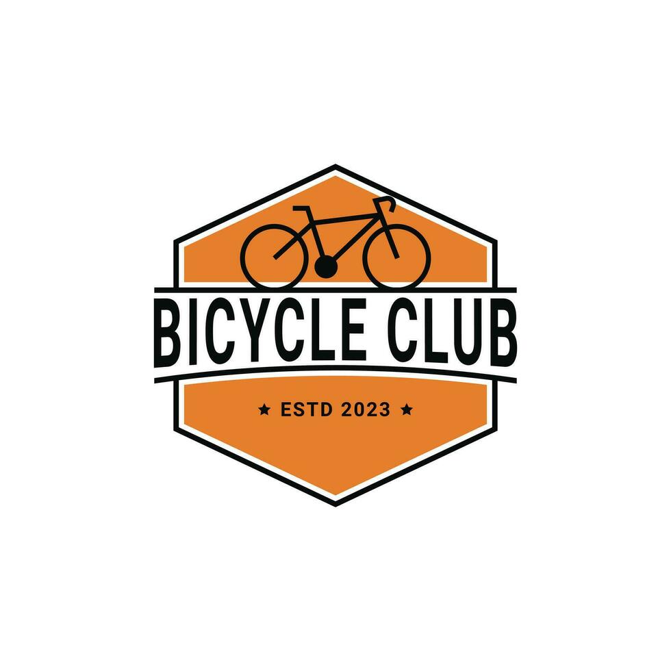 bicicleta clube logotipo Projeto vintage retro crachá vetor