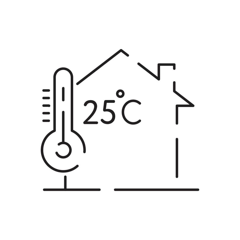 casa aquecimento linha ícone. fino contorno símbolo. caldeiras, radiadores e termostatos. gás, elétrico, sólido combustível, pelota, solar caldeiras. isolado vetor esboço ilustrações. editável AVC.