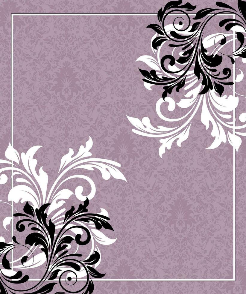 cartão de convite vintage com design floral abstrato elegante ornamentado vetor