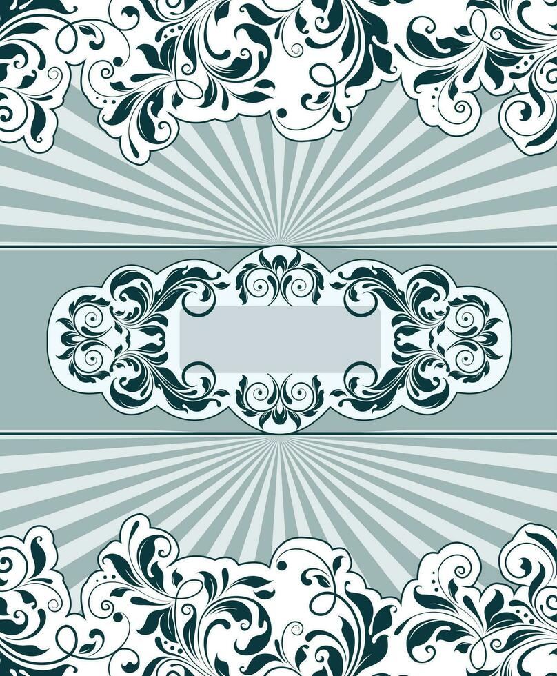 cartão de convite vintage com design floral abstrato elegante ornamentado vetor