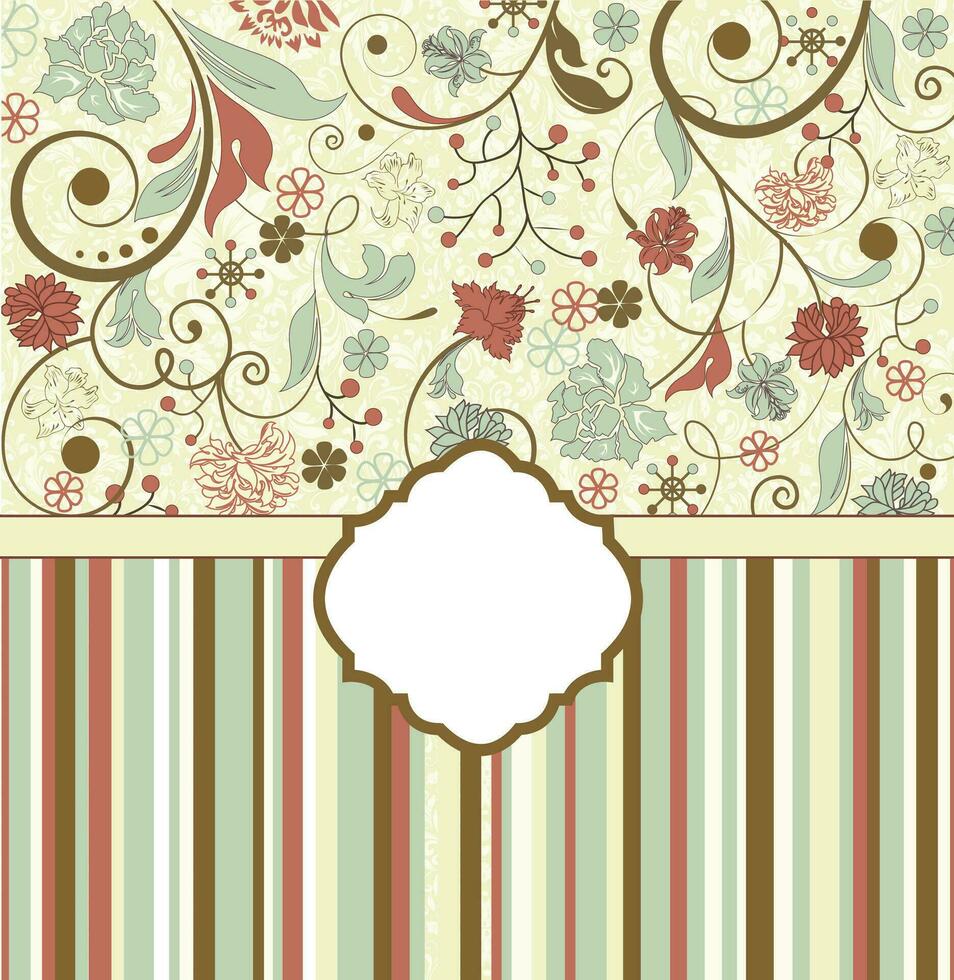 cartão de convite vintage com design floral abstrato elegante ornamentado vetor