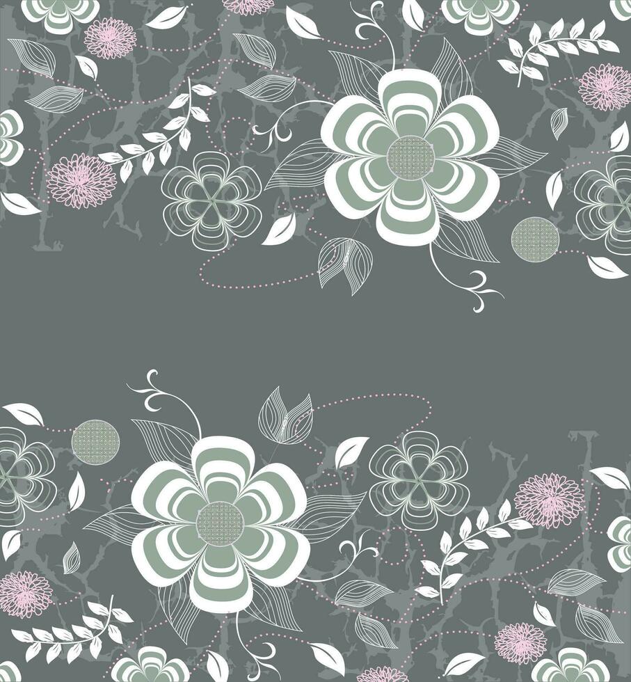 fundo vintage com elegante design floral retrô vetor