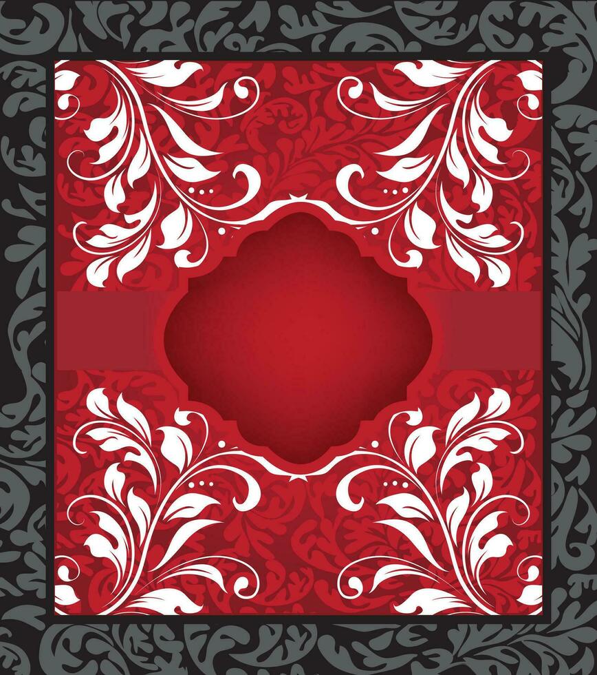 cartão de convite vintage com design floral abstrato elegante ornamentado vetor