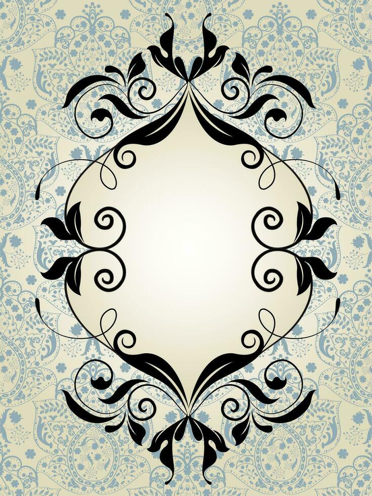 cartão de convite vintage com design floral abstrato elegante ornamentado vetor