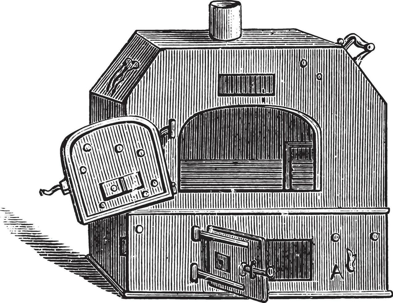 portátil forno, vintage gravação. vetor