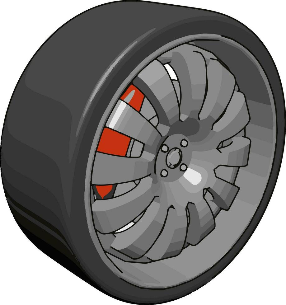 pneu de carro, ilustração, vetor em fundo branco.