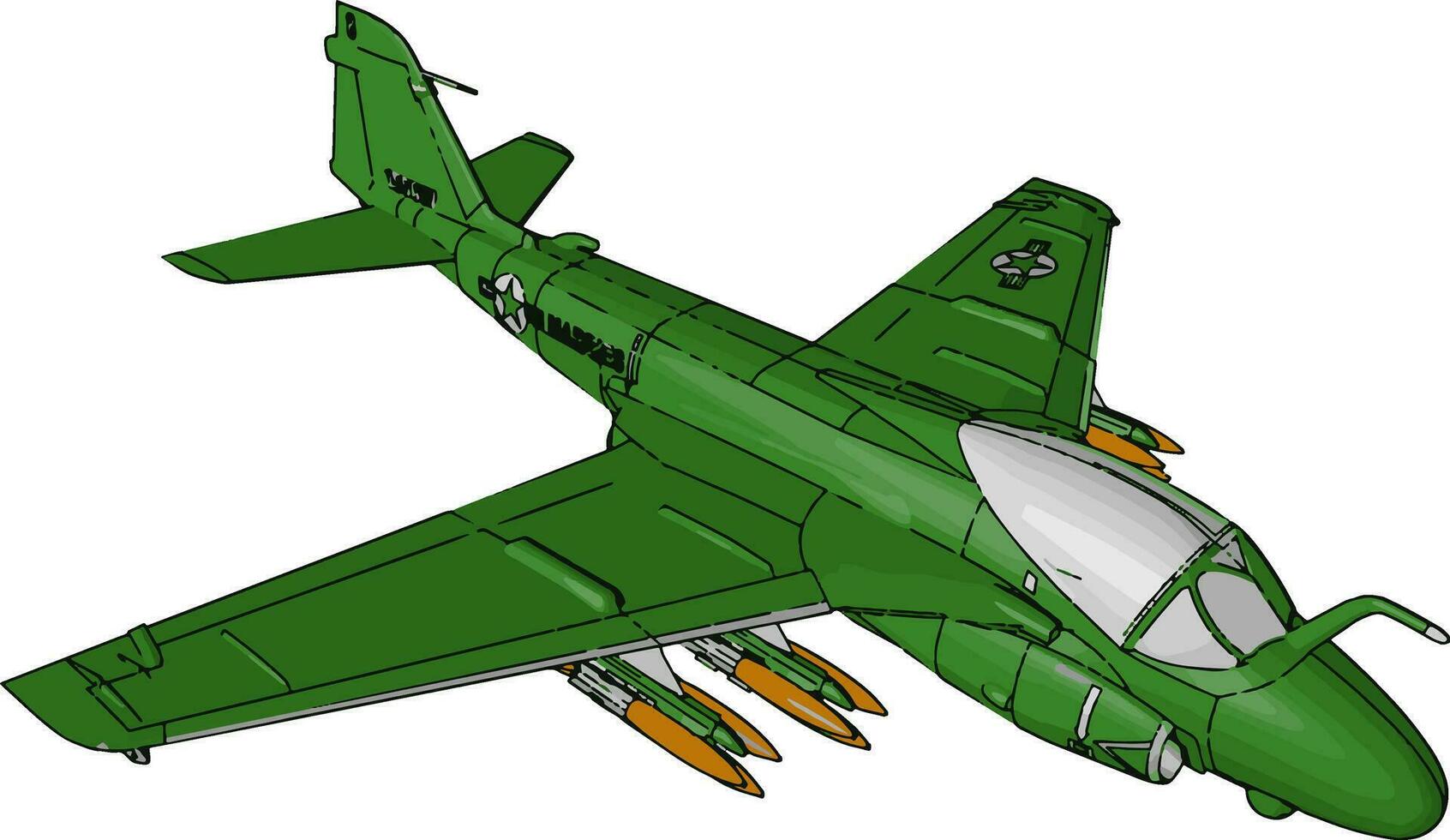 uma lutador aeronave carregado com míssil vetor ou cor ilustração
