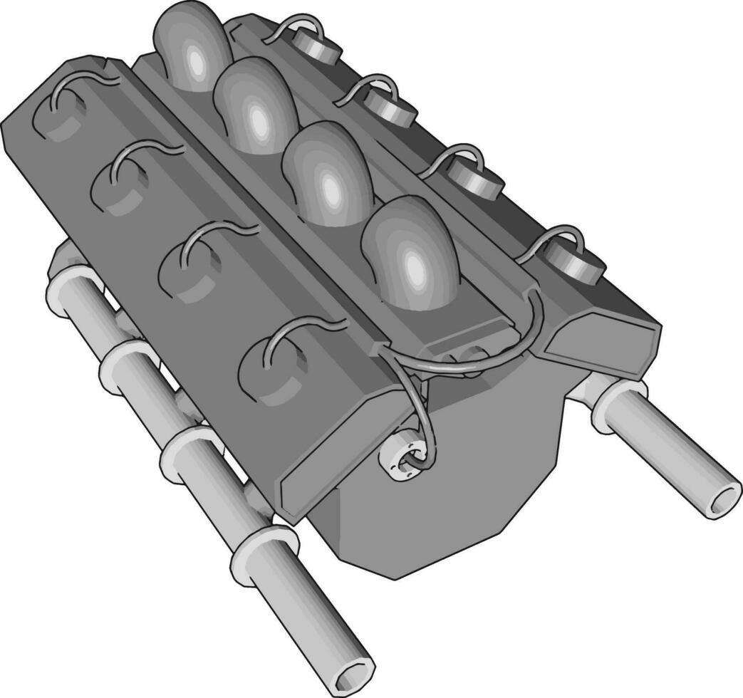 vetor ilustração do abstrato cinzento carro motor em branco fundo