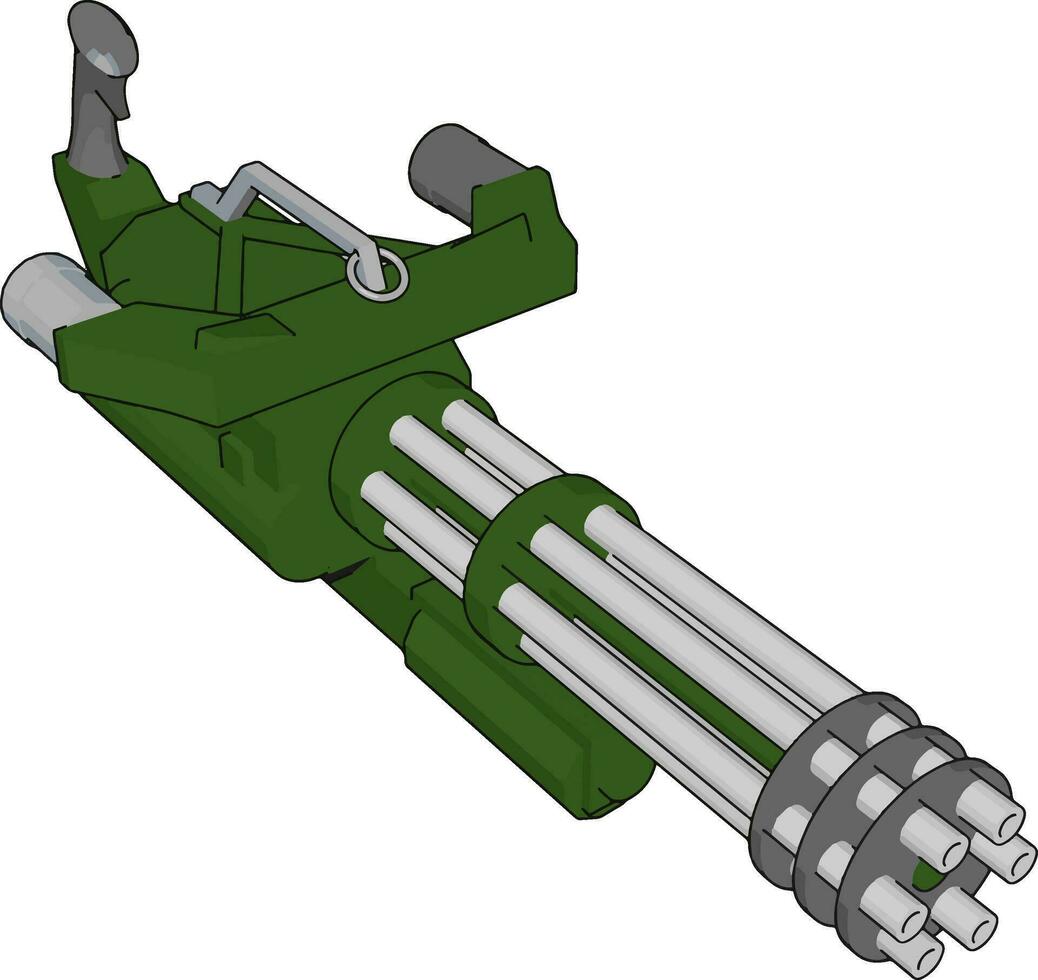 3d vetor ilustração em branco fundo do uma militares máquina arma de fogo