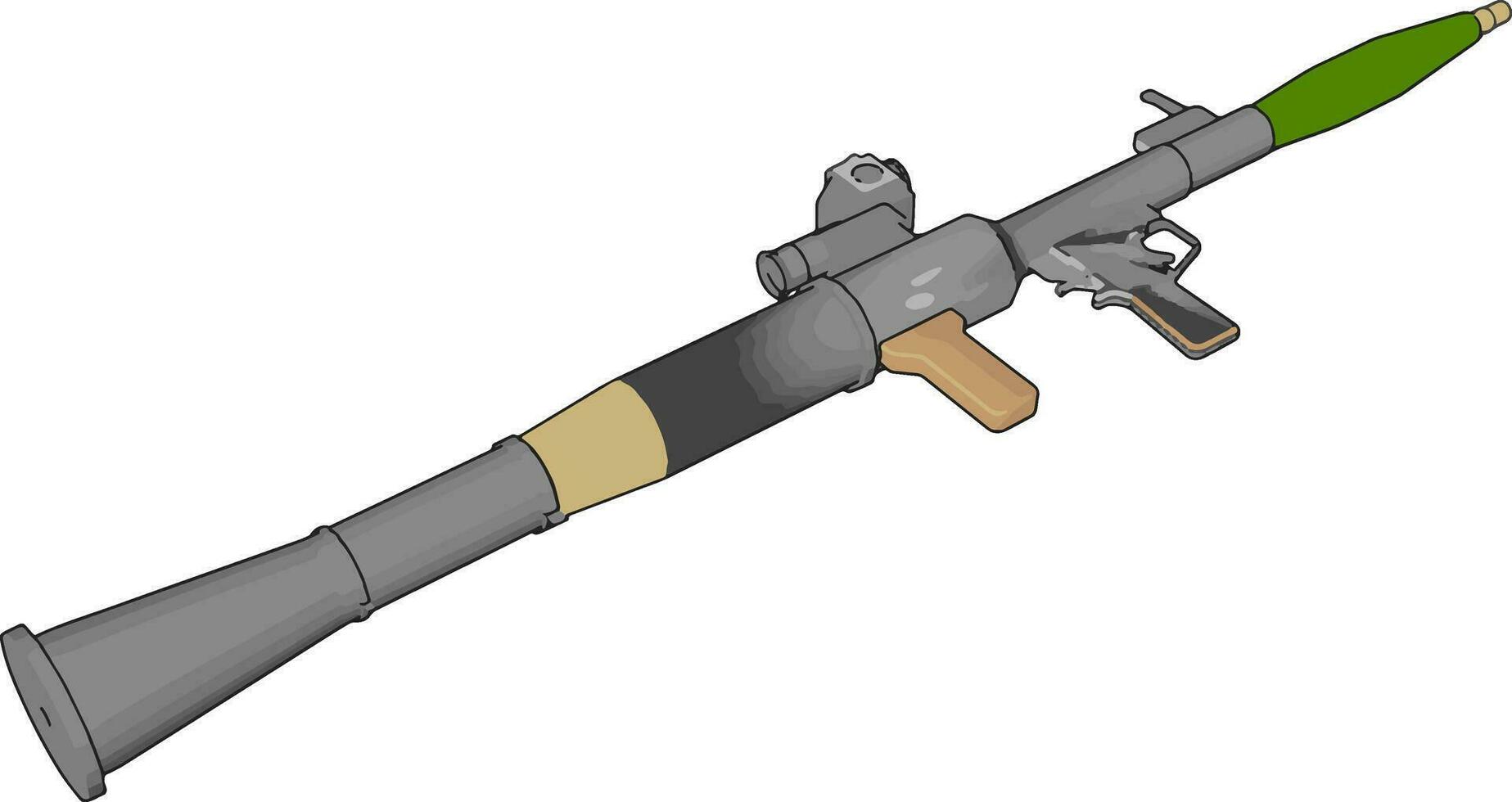 3d vetor ilustração em branco fundo do uma militares ombro disparamos foguete lançador