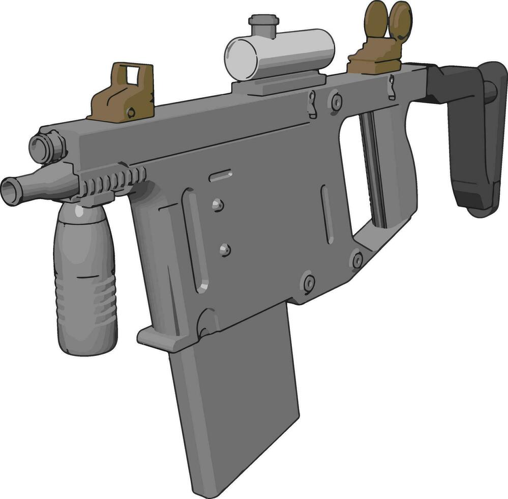 3d vetor ilustração em branco fundo do uma militares rifle