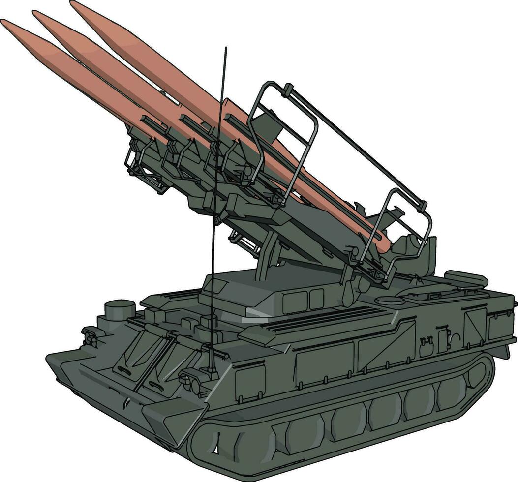 3d vetor ilustração em branco fundo do uma militares míssil tanque