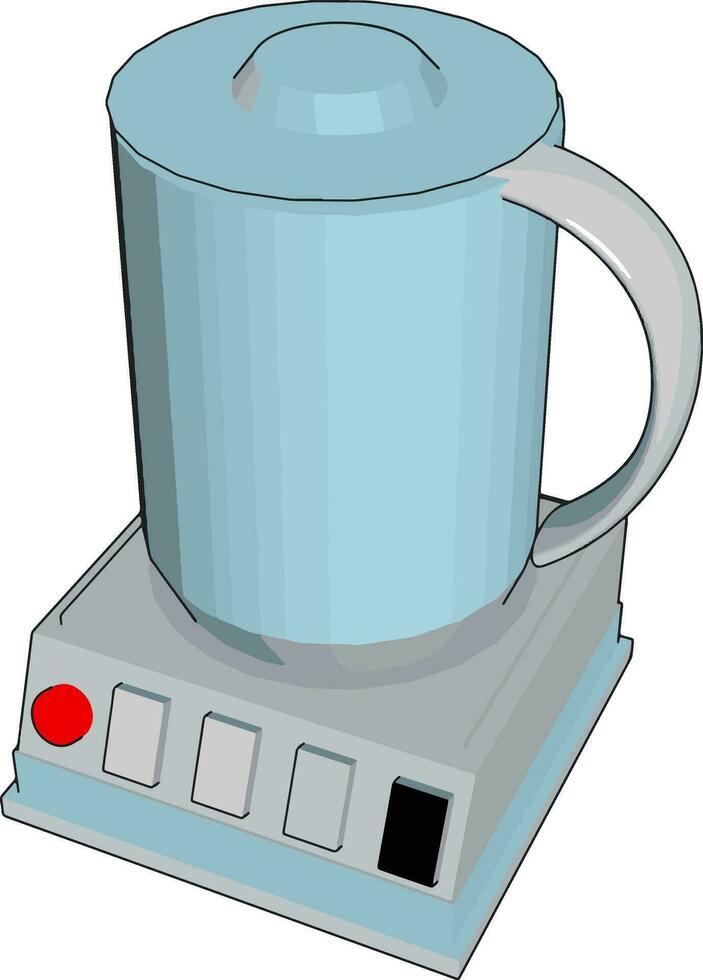 simples desenho animado do uma azul liquidificador vetor ilustração em branco fundo