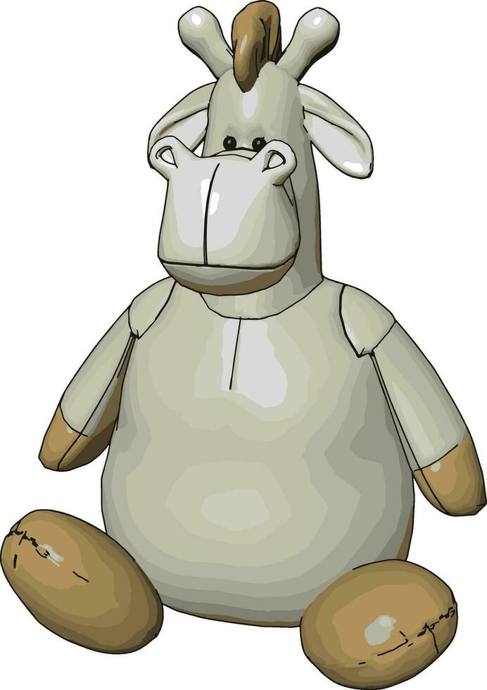 recheado brinquedo hipopótamo vetor ilustração em branco fundo