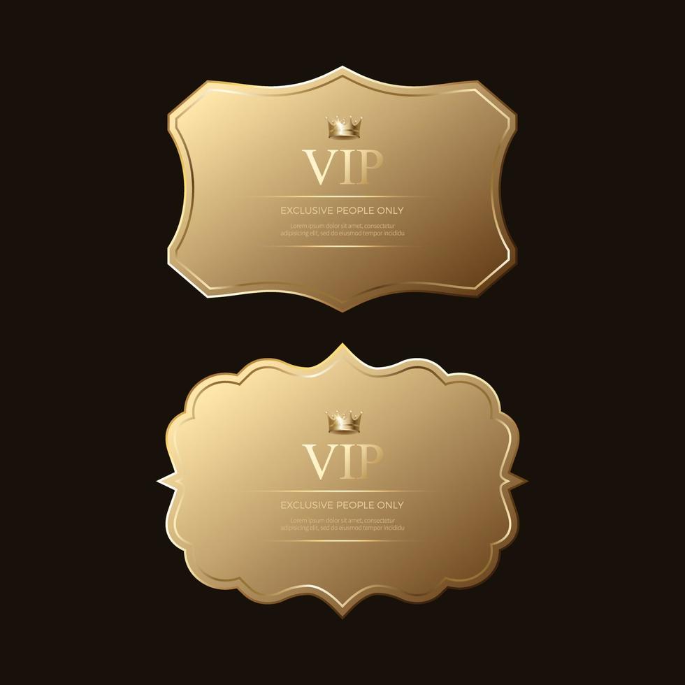 emblemas e etiquetas de ouro premium de luxo vetor premium