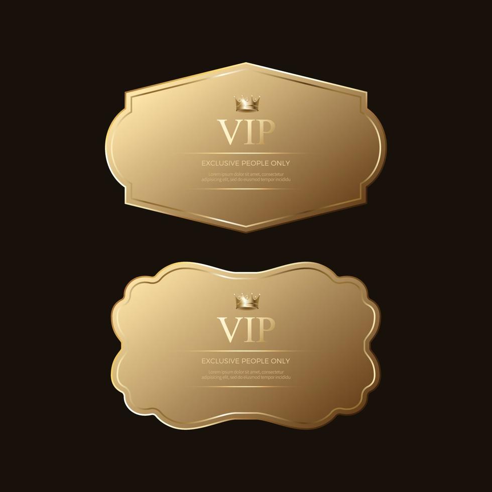 emblemas e etiquetas de ouro premium de luxo vetor premium