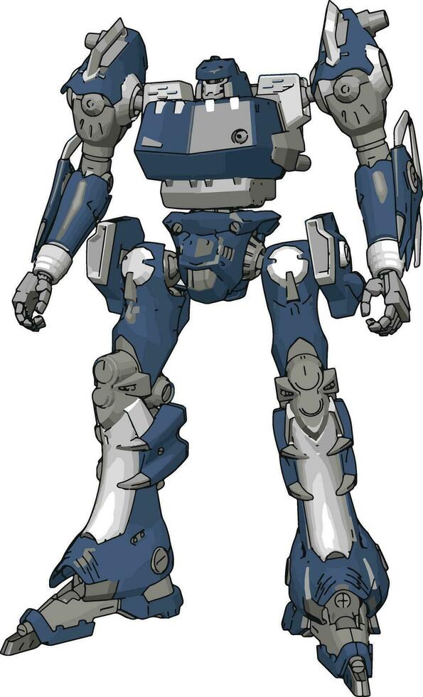 modelo azul de robô, ilustração, vetor em fundo branco.