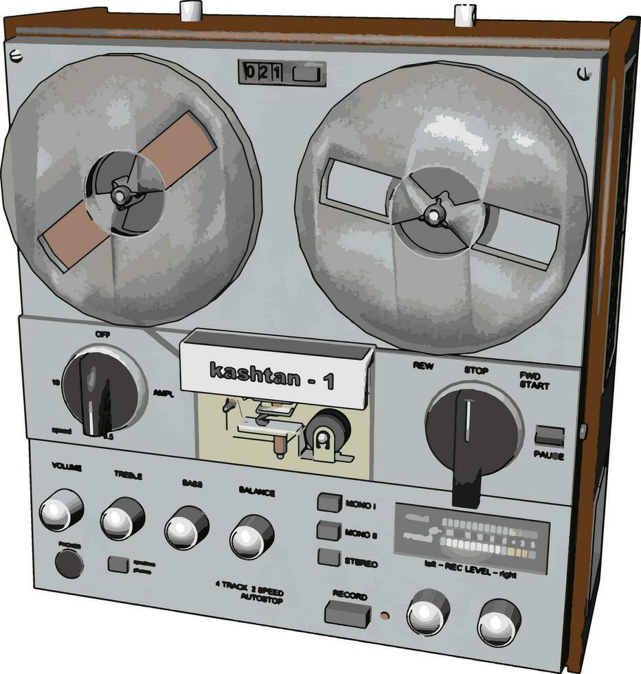 gravador de rádio antigo, ilustração, vetor em fundo branco.