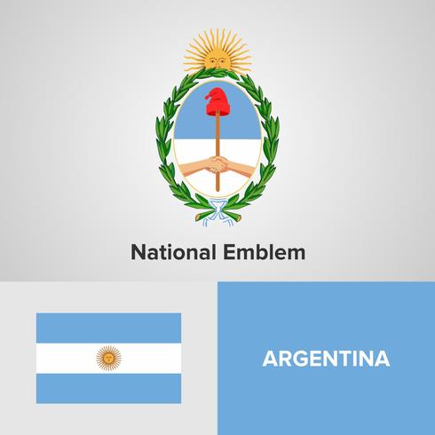 Emblema nacional, mapa e bandeira vetor