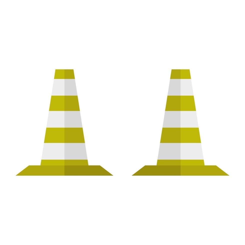 cone de trânsito ilustrado em fundo branco vetor