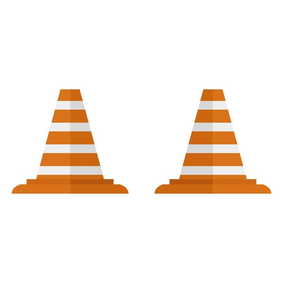 cone de trânsito ilustrado em fundo branco vetor