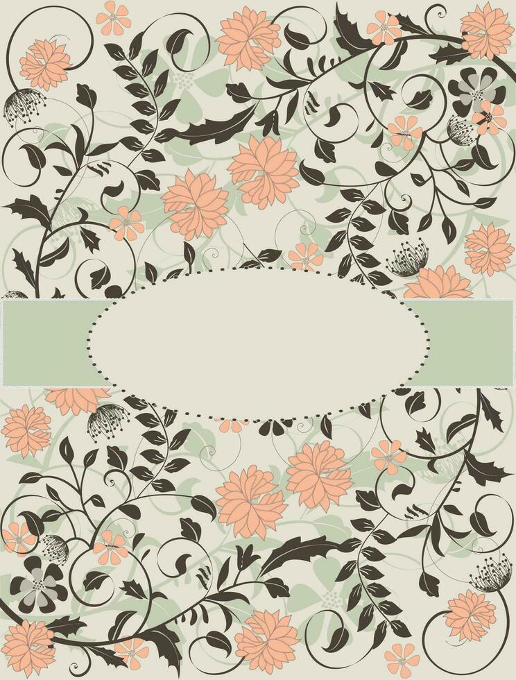 cartão vintage com design floral vetor