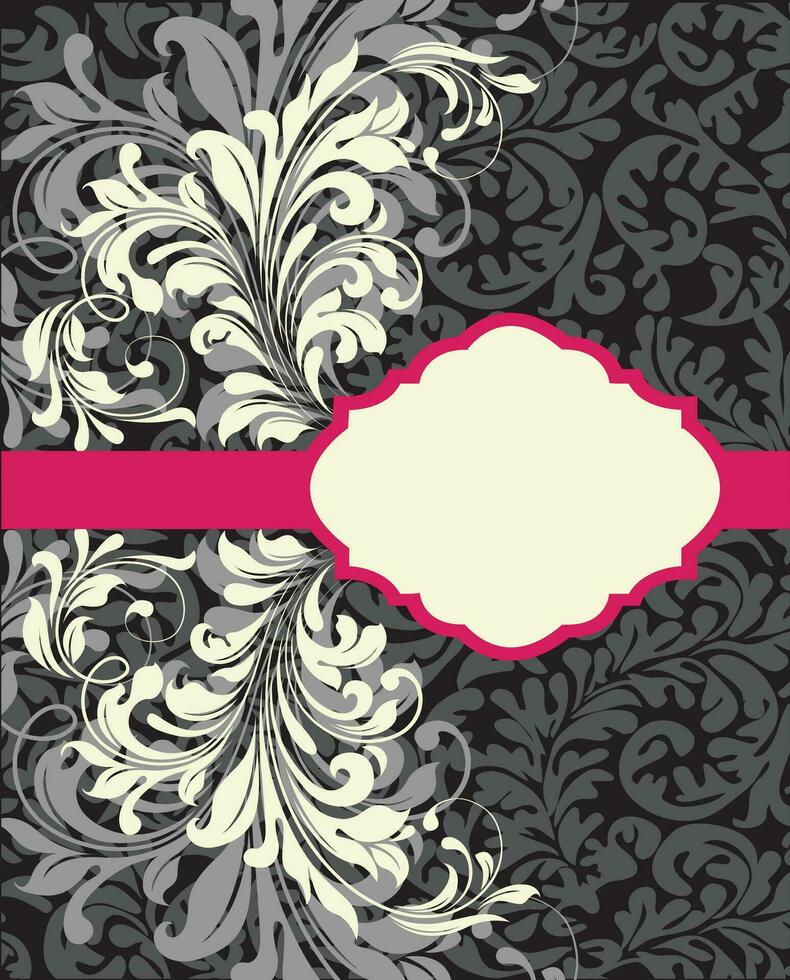 cartão de convite vintage com design floral abstrato elegante ornamentado vetor