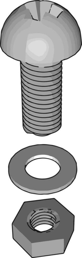 parafuso, ilustração, vetor em fundo branco.