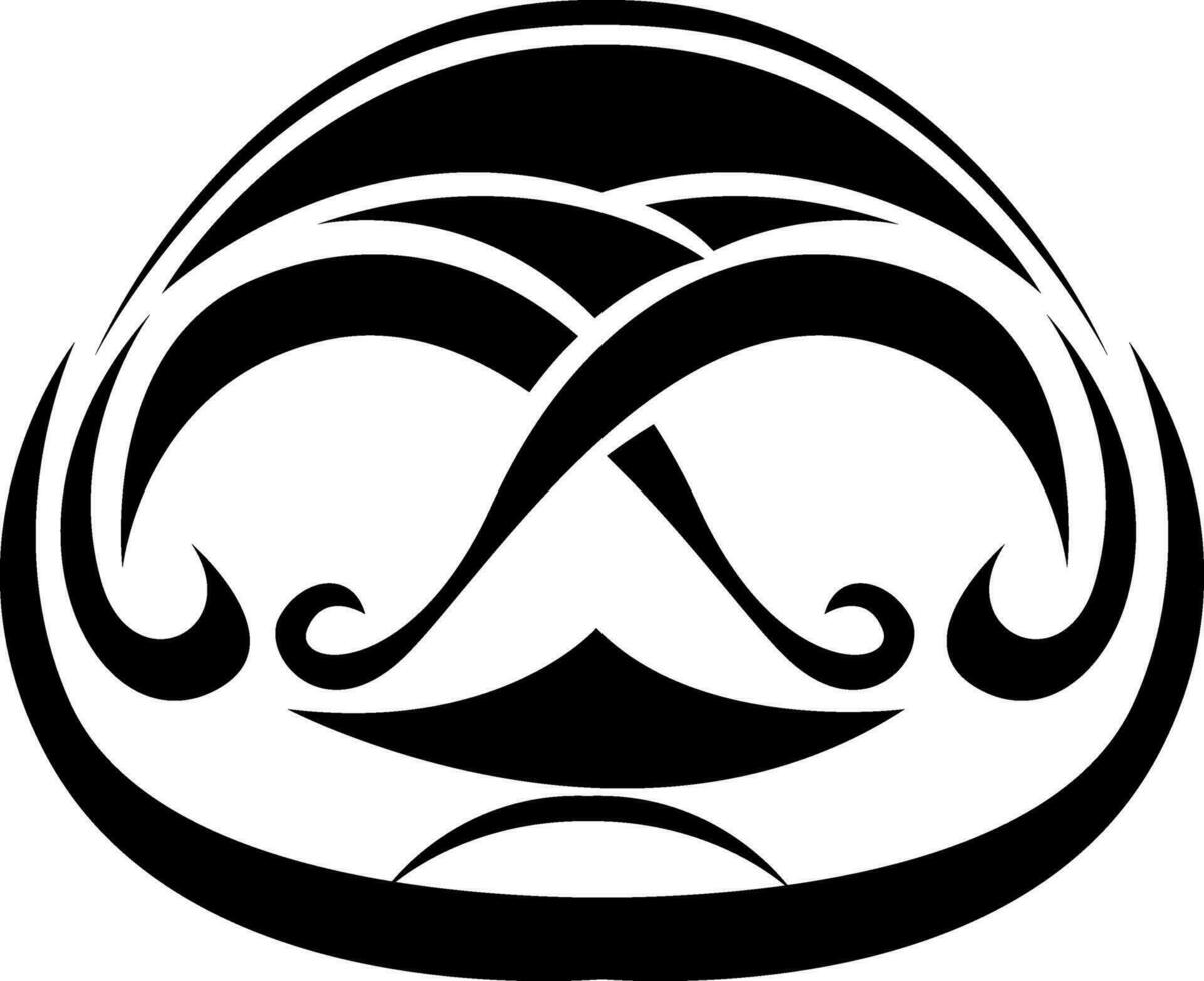 Preto oval tatuagem, tatuagem ilustração, vetor em uma branco fundo.