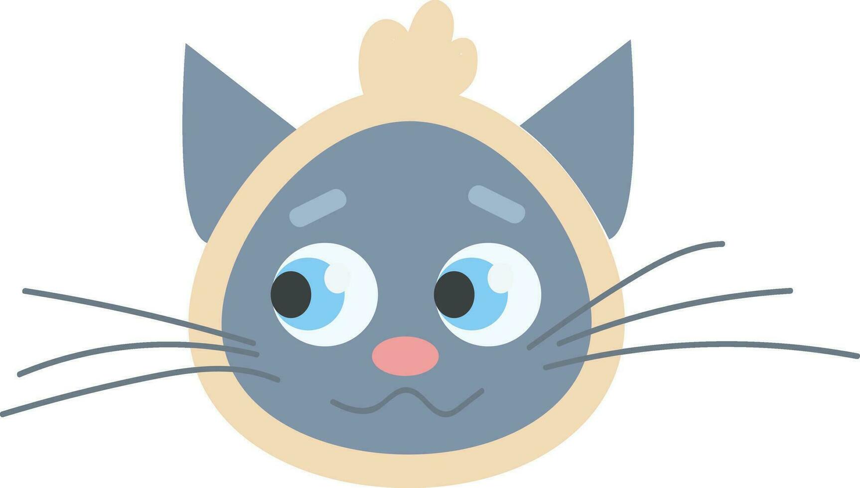 azul gato com cachecol arco de cabelo ilustração vetor em branco fundo