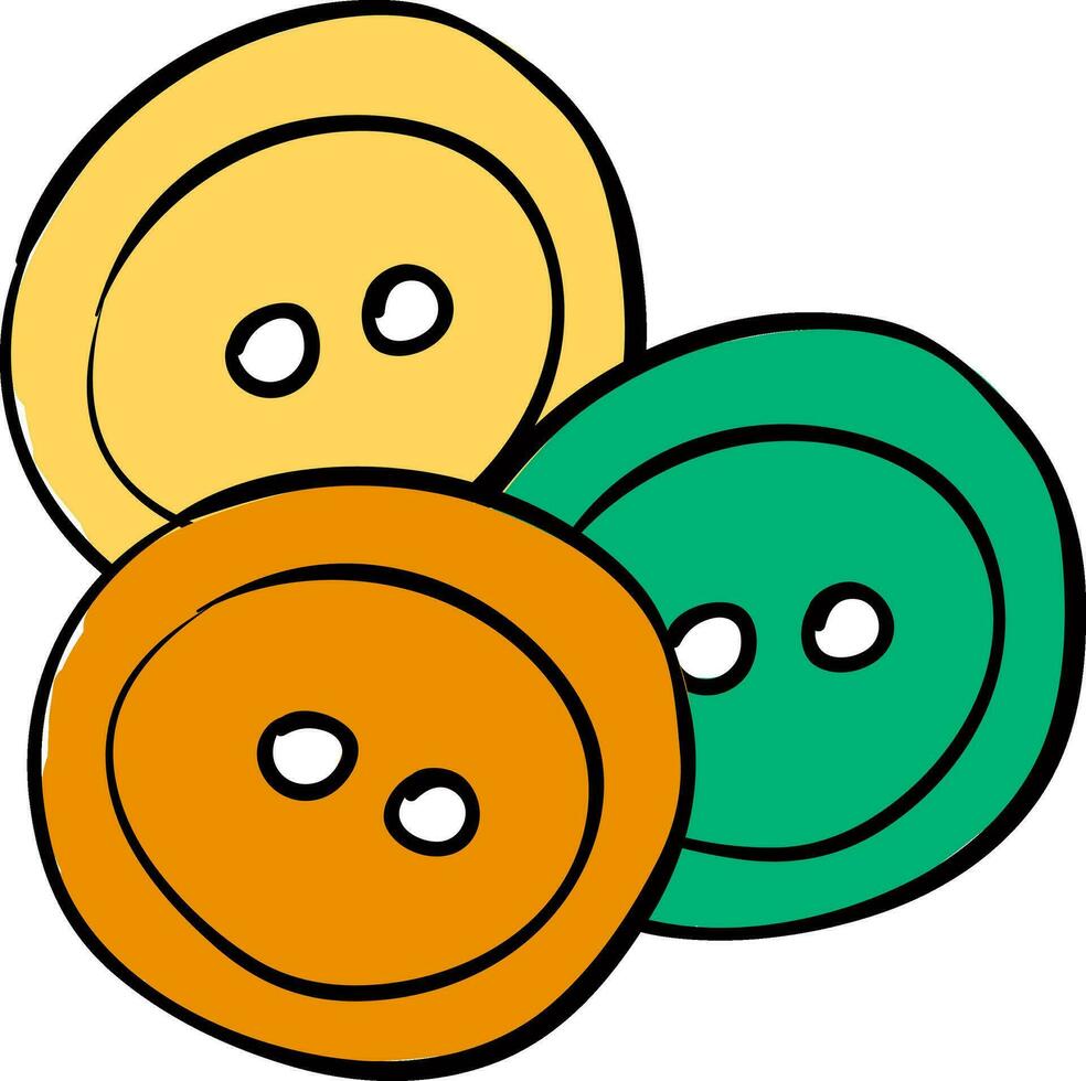 botões dentro diferente cor ilustração vetor em branco fundo