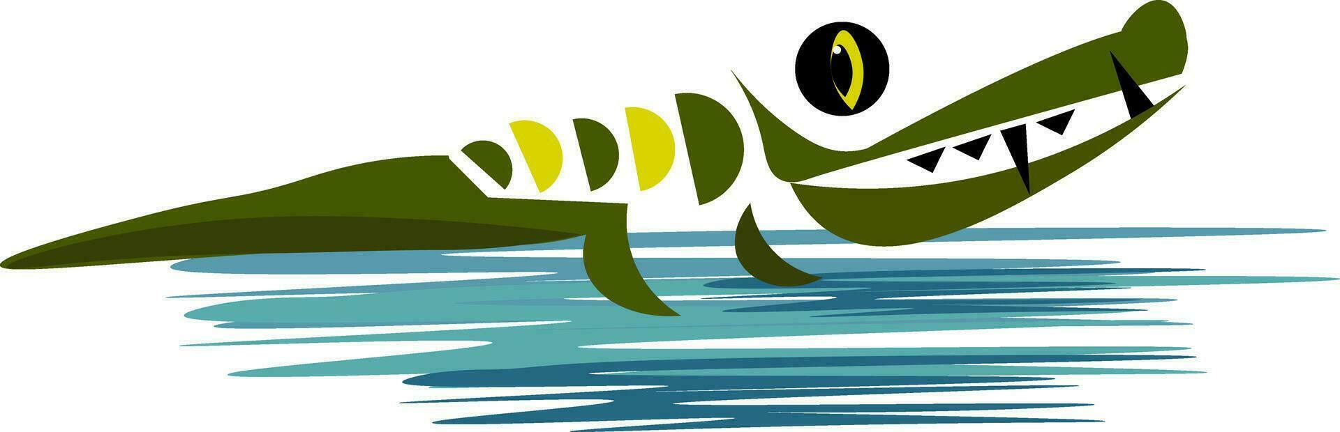 uma corrida crocodilo vetor ou cor ilustração