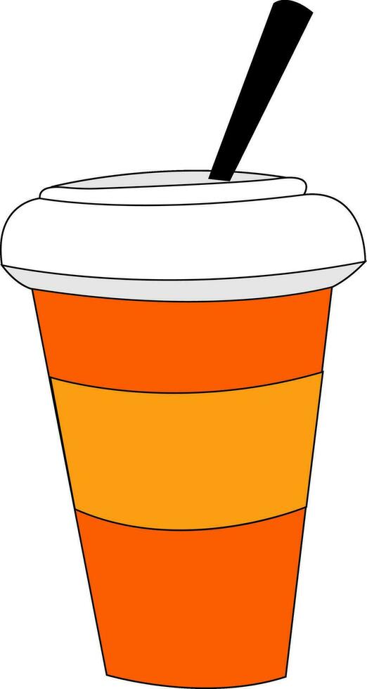 a laranja copo do café, vetor ou cor ilustração.