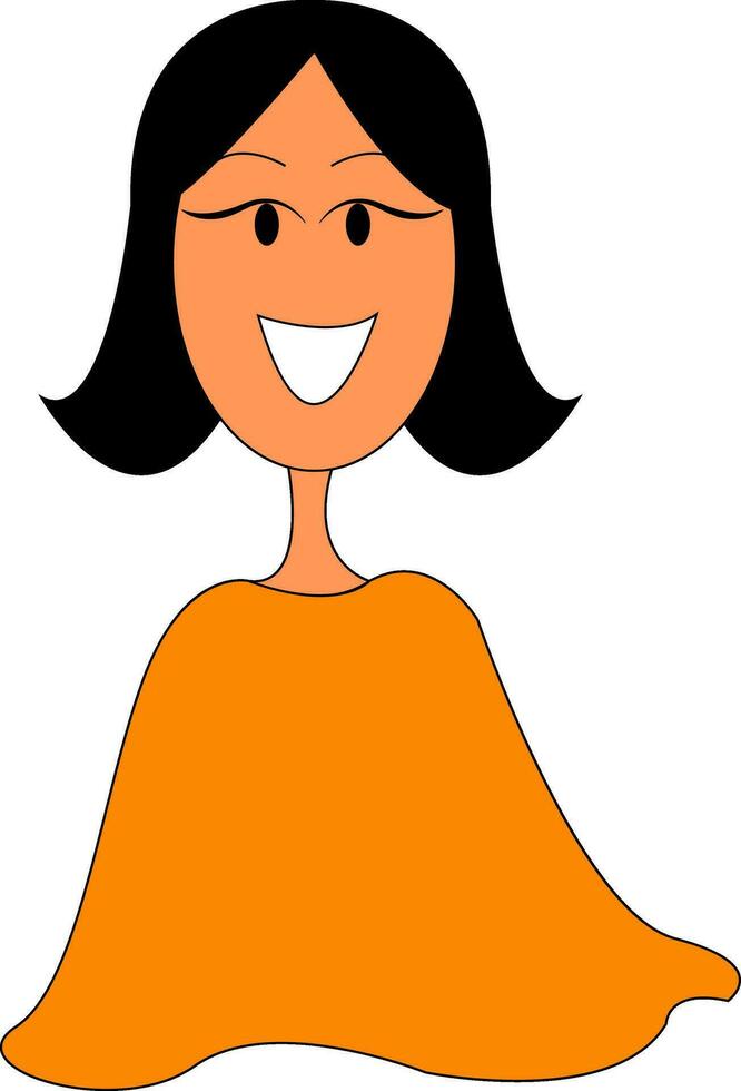 clipart do uma sorridente jovem garota, vetor ou cor ilustração.