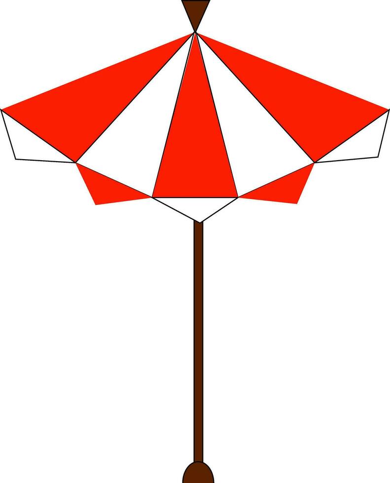 clipart do a atraente vermelho listrado solar guarda-chuva, vetor ou cor ilustração.