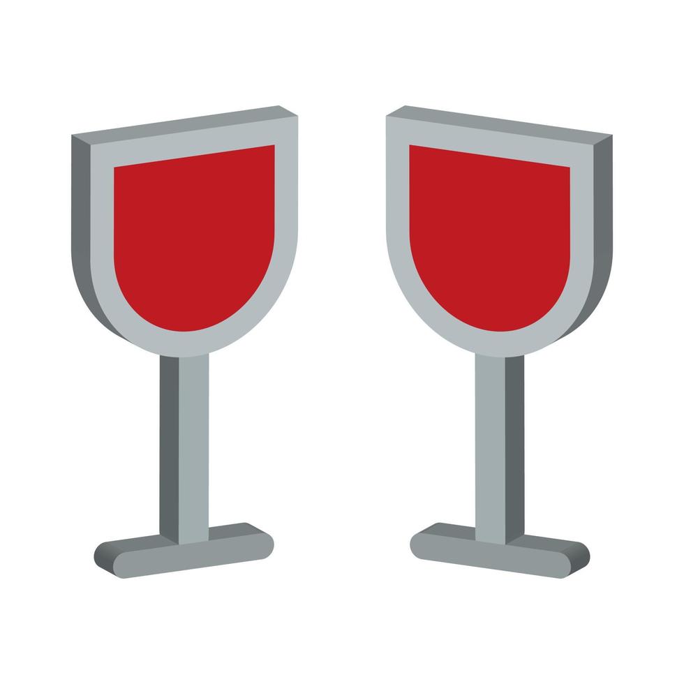 copo de vinho ilustrado em fundo branco vetor
