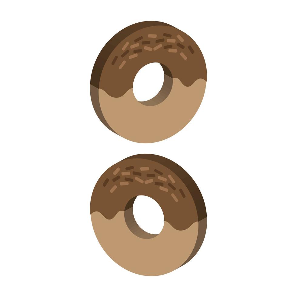 donut ilustrado em fundo branco vetor