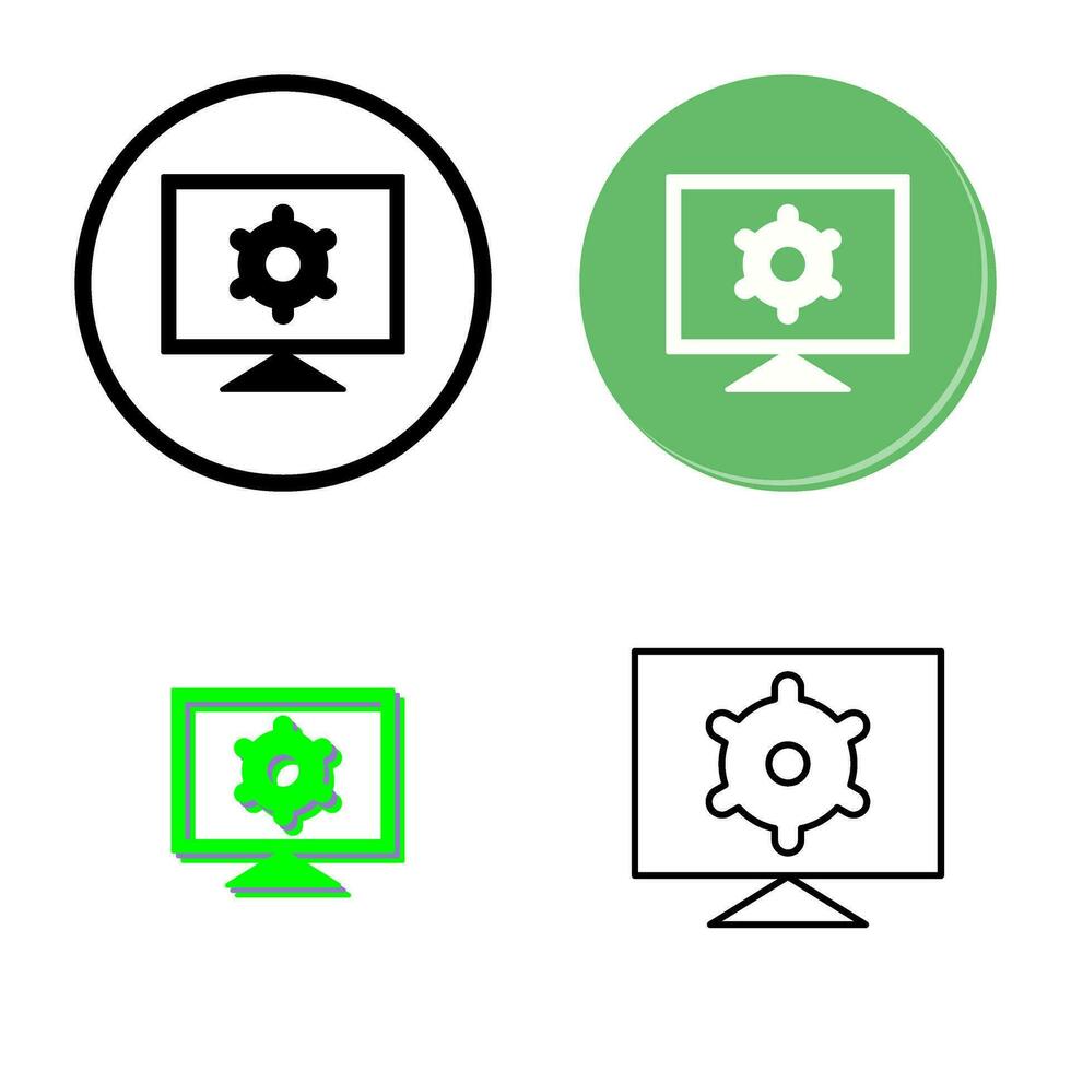 ícone de vetor de configurações do computador