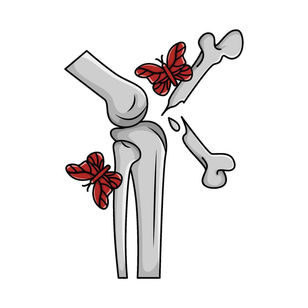 osso com borboleta ilustração vetor