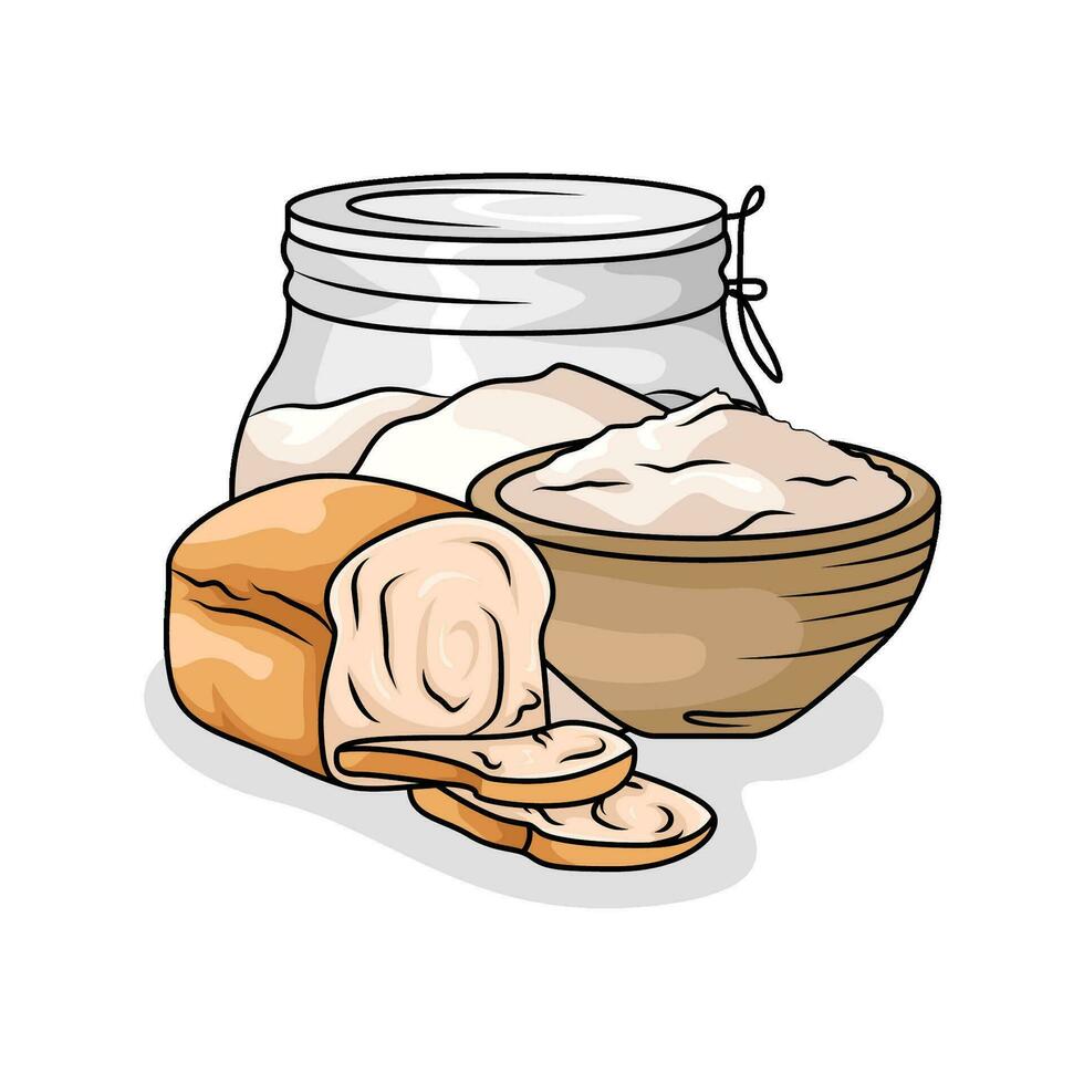 farinha pão com trigo pão ilustração vetor