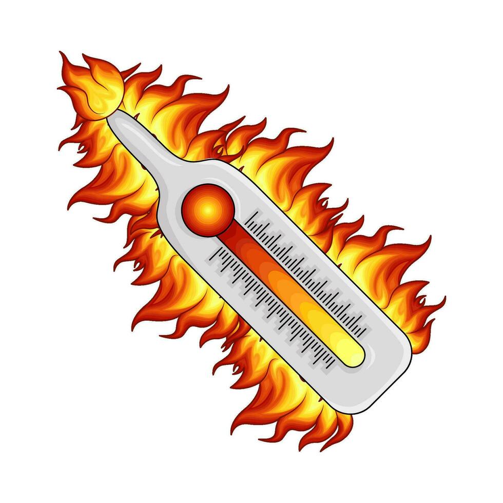 quente fogo com quente temperatura ilustração vetor